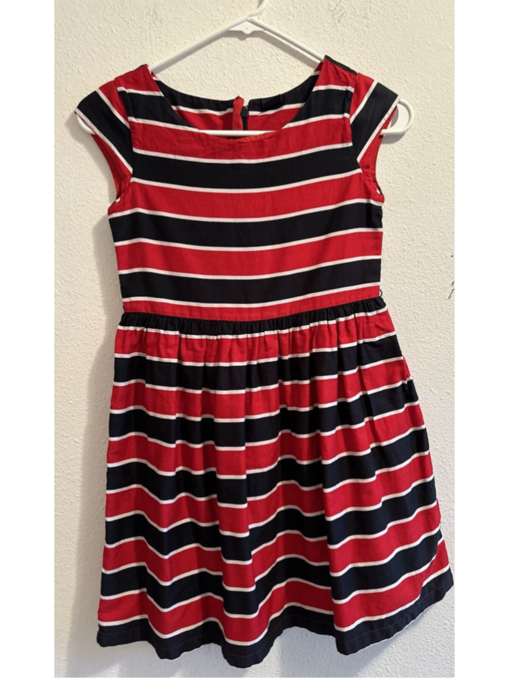 GapKids Striped Cotton Lined Dress Girls Large/10 Red & Black Zipper